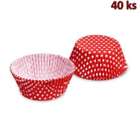 Cukrářský košíček - Puntíky, červený Ø 50 x 30 mm (PAP) [40 ks]