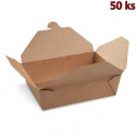 Food box (PAP/PE) nepromastitelný kraft `L` 195 x 138 x 65 mm 2000ml [50 ks]