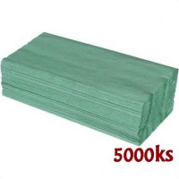 Papírové ručníky skládané ZZ,25 x 23 cm, zelené [5000 ks]