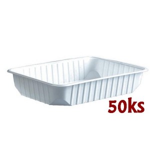Vanička hranatá bilá 186 x 133 mm 500ml (PP) [50 ks]