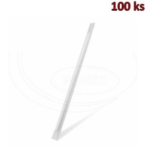 Slámka papírová černá `JUMBO` Ø8mm x 25cm jednotlivě balená [100 ks]